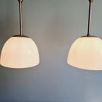 Art Deco Hanglamp In Wit Opaline (4 Stuks Beschikbaar) thumbnail 3