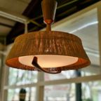 Vintage Design Hanglamp Temde Leuchten Sisal Teak 70s thumbnail 5