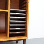 Vintage Deense Archiefkast Wandmeubel Blond Eiken thumbnail 8