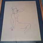 Vintage Chinese Tekening Van Naakte Dame, 2e Helft 20e Eeuw thumbnail 2