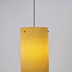 Vintage Hanglamp Polyester Sugar Tube Geel Suiker ‘60 Brass thumbnail 9