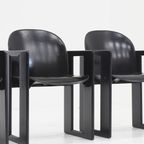 Dialogo Zwarte Leren Eetkamerstoelen Van Afra En Tobia Scarpa Voor B&B Italia, 1974, Set Van 4 thumbnail 12