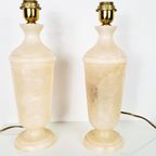 Hollywood Regency Alabaster Lampen Marmer Roze thumbnail 4