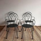 4 Franse Tuinstoelen Terras Brocante Vintage thumbnail 9
