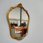 Vintage Goudkleurige Rococo Deknudt Kuifspiegel Spiegel Schouwspiegel 104 thumbnail 4