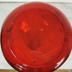 Vintage Ambachtelijk Gemaakte Rood Glazen Vaas, Fles thumbnail 5