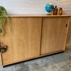 Vintage Mid-century (xl) Schoolkast,schuifdeurkast,dressoir thumbnail 15