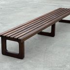 Vintage Houten Slatted Bench Lattenbank Xxl Design 70'S thumbnail 3