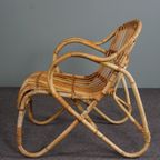 Zeer Speciale Dutch Design Rotan Fauteuil, 1950 thumbnail 6