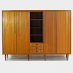 Grote 5-deurs Vintage Design Kledingkast In Teak, Jaren 60 thumbnail 4