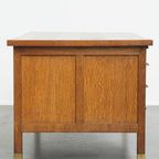 Antiek Art Deco Bureau Uit Begin 20e Eeuw Gemaakt Van Eikenhout In Amsterdamse School Stijl thumbnail 3