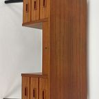 Scandinavisch Vintage Teak Fineren Bureau Faset thumbnail 9