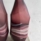 Amethyst And White Swirl Glass Vase Set thumbnail 6