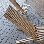 Set 2 Lounge Fauteuils Lattenbank Ligstoelen Tuinstoelen thumbnail 19
