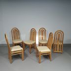 Blond Oak Postmodern Dining Chairs 1980S thumbnail 4
