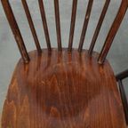 Set Van 6 Vintage Houten Windsor Spijlen Stoelen Uit De Jaren ’70 In Engelse Stijl thumbnail 4