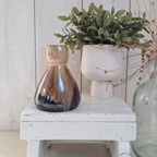 Vintage Voorraad Pot Met Deksel, Groen Bruin Met Reliëf Deco thumbnail 12