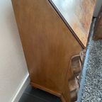 Antieke Hollandse Wortelnoten Buik Secretaire / Klepbureau thumbnail 10