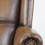 Subtiele, Comfortabele En In Goede Staat Verkerende Donkere Schapenleren Fauteuil Met Een Correct thumbnail 11