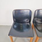 Set 4 Zwart Leren Eetkamerstoelen Afra & Tobia Scarpa '70 thumbnail 5