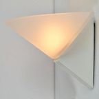 Set 2 Vintage Lumiance Cielo Wandlamp Glas 1980 Italy thumbnail 4