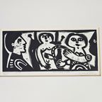 Eugène Fidler (1910-1990) - Lino Gravure Originale - 'Pour Eugene Fidler' - 6/100 thumbnail 6