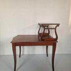 Klassiek Art Nouveau Jugendstil Harp Bijzettafeltje. thumbnail 7