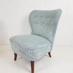 Vintage Artifort Theo Ruth Cocktail Fauteuil | Blauwe Rib thumbnail 5