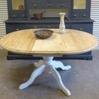 Prachtige Landelijke Ronde Eiken Tafel 120 Cm thumbnail 8