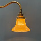 Staande Messing Piano Lamp Met Holophane Glazen Kapje thumbnail 6