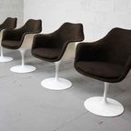 Set Of Four Swivel Tulip Chairs By Knoll International thumbnail 6