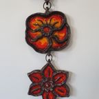 Wall Plaque By Jan Van Erp Ceramic Glaze Flowers Dutch Pottery Vintage 60's 70's thumbnail 6
