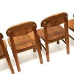 Set Van 4 Grenen Rainer Daumiller Eetkamerstoelen Gemaakt In De Jaren '70 thumbnail 6