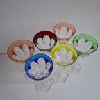 6 Vintage Kristallen Gekleurde Wijnglazen thumbnail 15