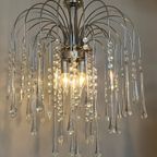 Transparante Grote Xl Murano Teardrop Kroonluchter Hanglamp Chrome Frame thumbnail 10