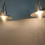 Set Unieke En Zeldzame 'kleine' Vintage Ucello Visserslampen Plafondlamp thumbnail 13