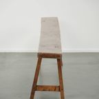 Tijdloze Franse Brocante Halbank/ Bankje Voor Aan De Eettafel Met Een Geweldige Uitstraling thumbnail 6