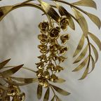 Large Italian Floral Gilded Gold Wall Lamp , 1970’S thumbnail 25