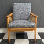 1960S Arm Chair In Wood And Fabric thumbnail 8