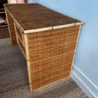 Rotan Bamboe Bureau Italiaans Design Vintage thumbnail 10