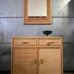 Italiaans Design Vintage Jaren 70 Dal Vera Bamboe Spiegel thumbnail 2