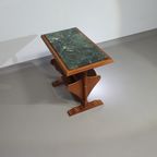 Magazine Holder With Green Marble Top 1960's. thumbnail 16