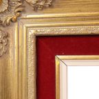 Vintage Vergulde Lijst Barok Stijl Rood Fluweel Klassiek 76x56cm thumbnail 9