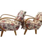 Halabala H-237 Stoelen Gerestaureerd, Wit Met Bloemen thumbnail 7