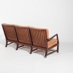 Mid-Century Danish Modern 3-Seats Sofa With Cognac Leather Cushions thumbnail 16