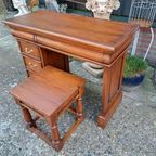 Klassieke Mahonie, Houten Kaptafel, Bureau, Schrijftafel Met thumbnail 3