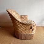 Vintage Fluweel Fauteuil Met Franjes Boudoir thumbnail 4