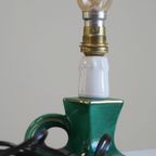 Leuk Vintage Groen Keramieken Frans Lampje Met Gouden Accenten thumbnail 10