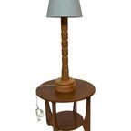 Vintage Pinewood Grenen Tafellamp Gedraaid Jaren 70 Design thumbnail 12