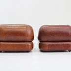 Set Sapporo Italiaanse Leren Fauteuils Mobil Girgi Jaren 70 thumbnail 4